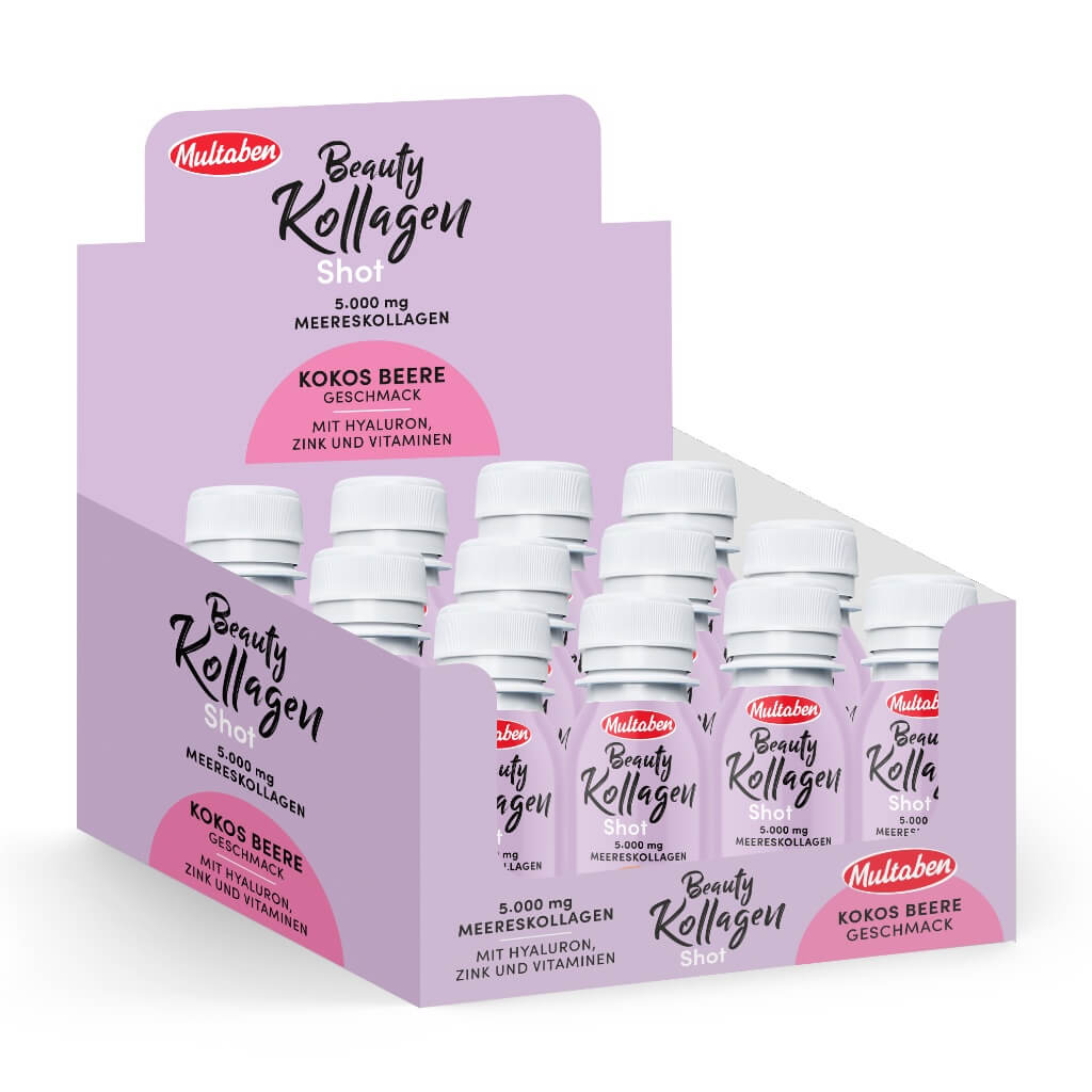 12x Multaben Beauty Kollagen Shot Kokos Beere im Vorteilspack